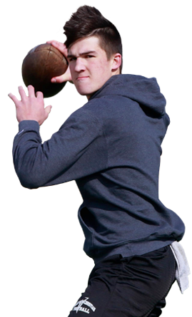 Athlete about to throw a football
