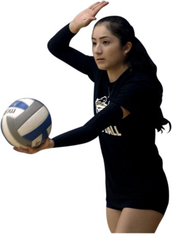 Athlete serving volleyball