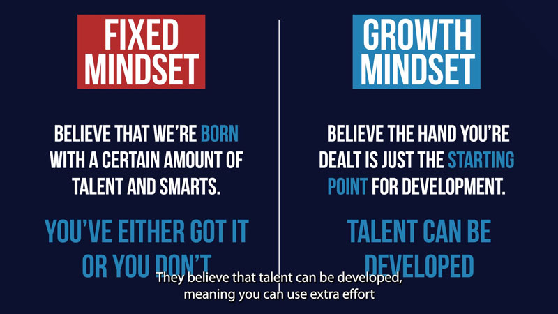 Still image from the Growth Mindset course