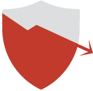 Shield with a downwards trend